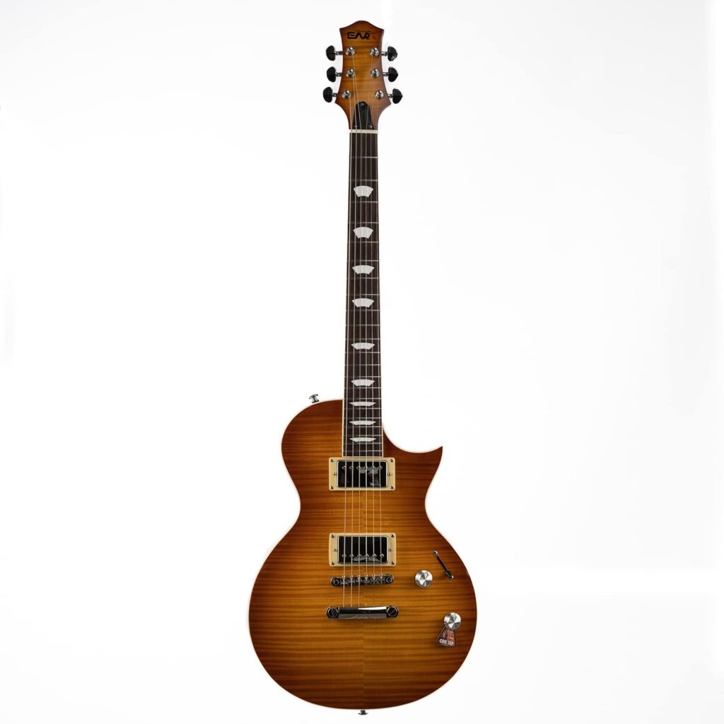 EART Guitars EGLP-620 Flame Maple Top,Locking Tuners ,Push-Pull Electronics Electric Guitar Tobacco sunburst